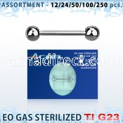 ublk482 sterilized titanium g23 nipple barbell with a 5mm ball