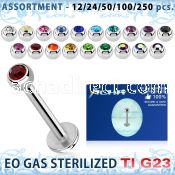 ublk485 eo gas sterilized piercing titanium g23 labret color crystal