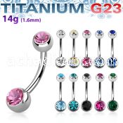 ubn2cs titanium belly banana bezel set jewel balls