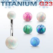 ubn2opg titanium g23 belly banana w 5 8mm synthetic opal balls