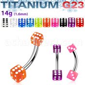 ubn2vd titanium g23 4 5mm banana belly ring with two uv dice
