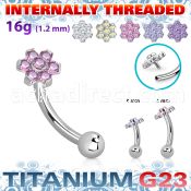 ubnbin10 titanium banana 16g flower top cz ball internal