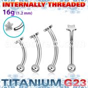 ubnbin1 titanium g23 banana 16g star top ball internal