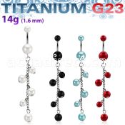 ubndpr7 titanium g23 banana w pearl balls multi pearl chain