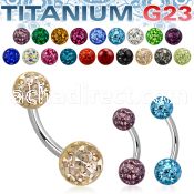 ubnfr56 titanium g23 banana belly ring with ferido balls