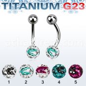 ubnfr6c titanium belly banana w 6mm zebra multi crystal ball