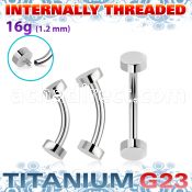 ubnin2 titanium g23 banana flat round tops internal