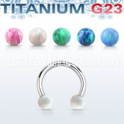 ucbeop4 titanium g23 circular barbell w 4mm synthetic opal balls