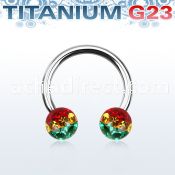 ucbfr6r titanium g23 circular barbell w 6mm rasta balls
