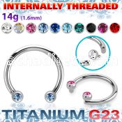 ucbjbih titanium g23 circular barbell crystal balls internal