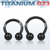 ucbrt12 black anodized titanium g23 circular barbell w 6mm balls