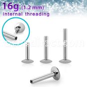 ufopst16 316l steel ufo labret posts w internal threading 1.2mm
