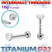 uhein3 titanium g23 internally threaded barbell 3mm flat