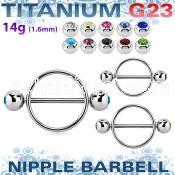 ujbnpe6 nipple shield w titanium bar w 2 bezel set jewel balls