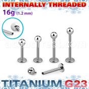 ulbb3in titanium g23 internally threaded labret 3mm ball