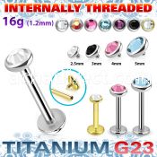 ulbin11 titanium g23 internally threaded labret 3to5 crystal