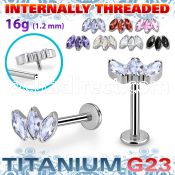 ulbin23 titanium g23 labret three prong marquise cz internal
