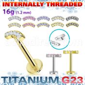 ulbin33 pvd plated titanium labret 16g cz curved internal
