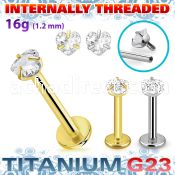 ulbin55 titanium g23 labret 16g heart cz prong set internal