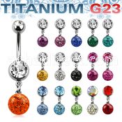 umcd626 titanium g23 belly banana with bezel dangling ball