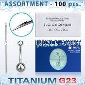 uset09 piercing kit titanium g23 belly bananas needles