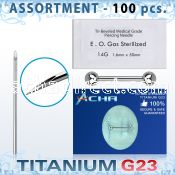 uset13 piercing kit titanium g23 nipple barbell needles