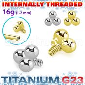 ush1in titanium g23 triple balls design top for posts
