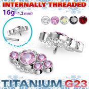 ushz28in titanium g23 top five cz cluster balls internal
