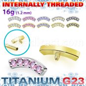 ushz33in pvd plated titanium five cz curved top internal