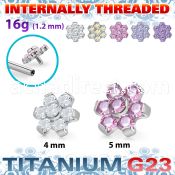ushz5in titanium g23 top part post seven round color cz