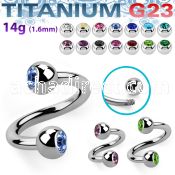 uspjb4 titanium g23 spiral with two 4mm bezel set balls
