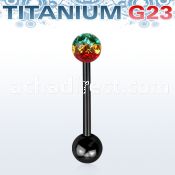 utbbfr5r anodized titanium g23 barbell w 5mm rasta ferido ball