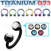 utcbe2c4 anodized titanium g23 circular barbell w 4mm jewel balls