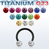 utcbfr4 anodized titanium g23 barbell with 4mm resin ferido ball