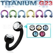 utcbjb4 anodized titanium circular barbell, 14g w 4mm jewel ball