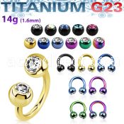 utcbjb5 anodized titanium g23 circular barbell 5mm jewel balls