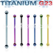 utinb4 anodized titanium g23 industrial barbel with 4mm balls