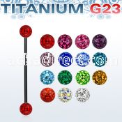 utinfr5 anodized titanium g23 barbell w 5mm ferido balls