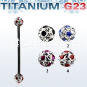 utinfr5a anodized titanium g23 barbell w 5mm dotted balls