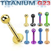 utlbb3 anodized titanium g23 labret with a 3mm ball