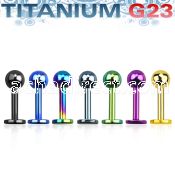 utlbb4s anodized titanium g23 labret with a 4mm ball