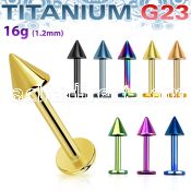 utlbcn4s anodized titanium g23 labret with a 4mm cone