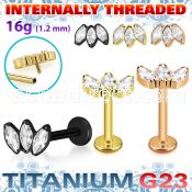 utlbin23 pvd plated titanium g23 labret marquise cz internal