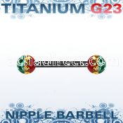utnpfr5r anodized titanium g23 barbell w 5mm rasta ferido balls