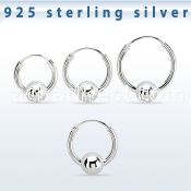 vbcr14m 925 silver ball closure earrings (1.6mm) with 5mm ball