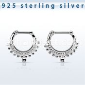 vsepm16 silver septum clicker 14g w small balls