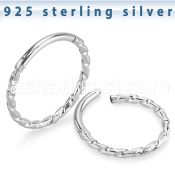 vsghb16 925 sterling silver hinged segment ring 16g twisted