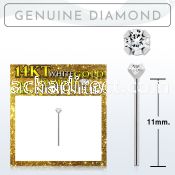 wydb2 genuine diamond 14k gold rhodium plated bend it yourself nose stud 2mm prong set round diamond