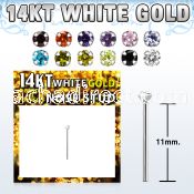 wyzsm1 14kt white gold bend it nose stud w a 1.5mm cz stone