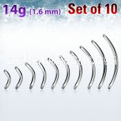 xbn14g pack of 316l steel belly banana posts threading 1 6mm